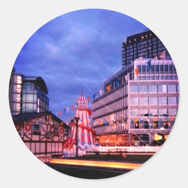 Pegatina Redonda Tranquilidad de noche (Anverso)