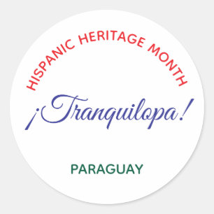 Pegatina Redonda Tranquilopa! Paraguay