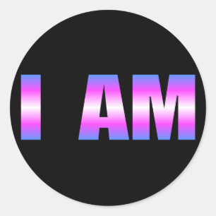 Pegatina Redonda Trans Orgullo I AM
