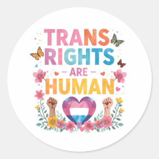 Pegatina Redonda Trans Rights Are Human Rights Design