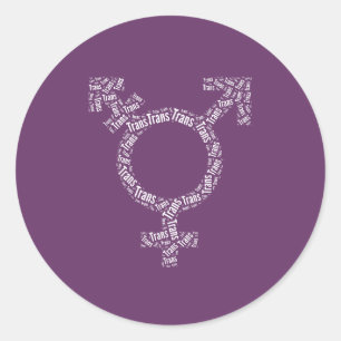 PEGATINA REDONDA TRANS SYMBOL PATTERN WHITE