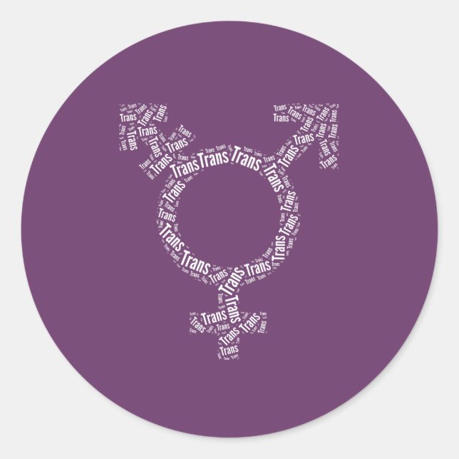 PEGATINA REDONDA TRANS SYMBOL PATTERN WHITE (Anverso)