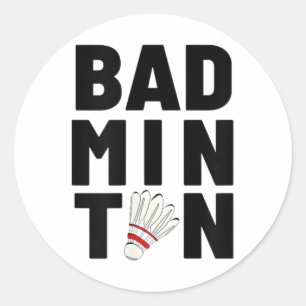 Pegatina Redonda Transbordador Badminton