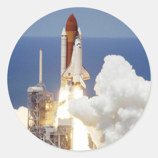 Pegatina Redonda Transbordador espacial (Anverso)