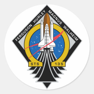 Pegatina Redonda Transbordador espacial Atlantis