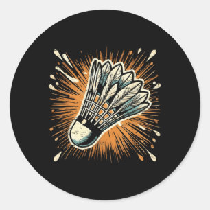 Pegatina Redonda Transbordador Splash Art Badminton