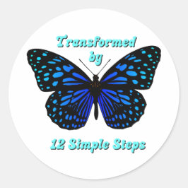 Pegatina Redonda Transformados por 12 Pasos Simples, AA, NA, Al-Ano