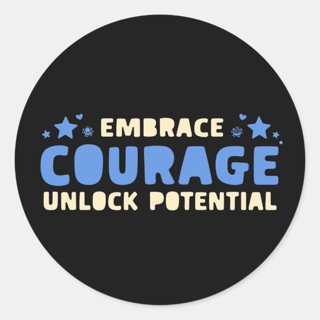 Pegatina Redonda Transformar tu espacio con inspirador (Anverso)