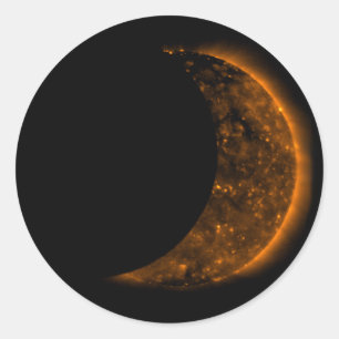 Pegatina Redonda Tránsito de eclipse solar