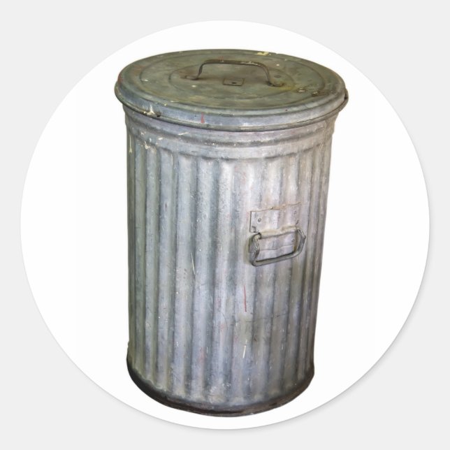 Pegatina Redonda trash bin (Anverso)