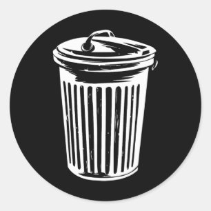 Pegatina Redonda Trash Can Halloween Costume Garaje Can Trashcan Co