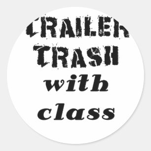 Pegatina Redonda Trash del remolque con clase