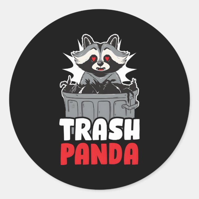 Pegatina Redonda Trash Panda (Anverso)