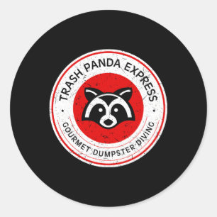 Pegatina Redonda Trash Panda Gourmet Dumpster Diving Express