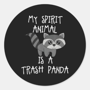 Pegatina Redonda Trash Panda Raccoon Leche Raccoon Leche