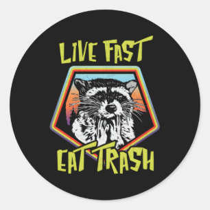 Pegatina Redonda Trash Panda Racoon Animal