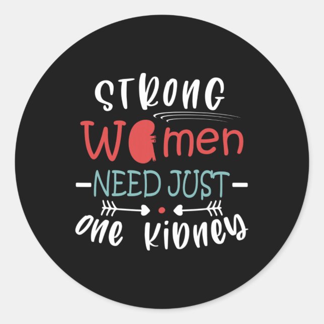 Pegatina Redonda Trasplante Cirugía Donante de riñón Enfermedad ren (Anverso)