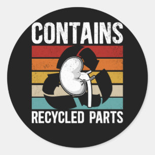 Pegatina Redonda Trasplante Cute de Riñón