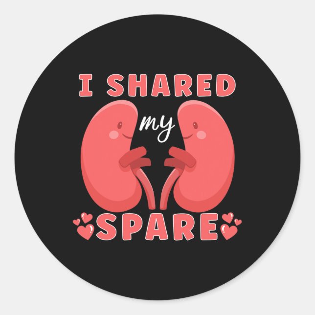 Pegatina Redonda Trasplante renal Donante renal Enfermedad renal (Anverso)