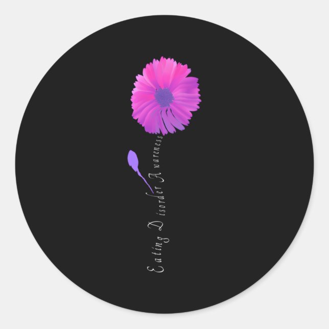 Pegatina Redonda Trastorno de la ingesta Anorexia Recuperación de l (Anverso)