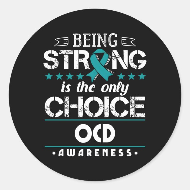 Pegatina Redonda Trastorno obsesivo-compulsivo Ocd (Anverso)