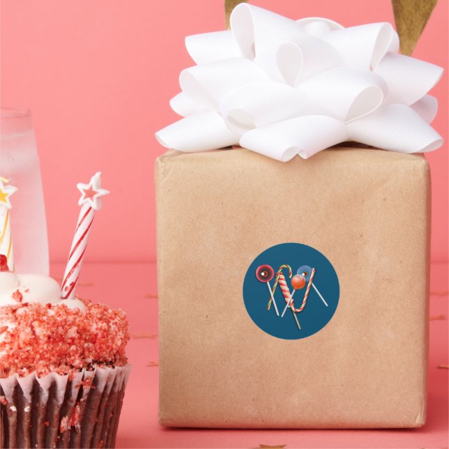 Pegatina Redonda Trata a Pegatinas azules (Fiesta)