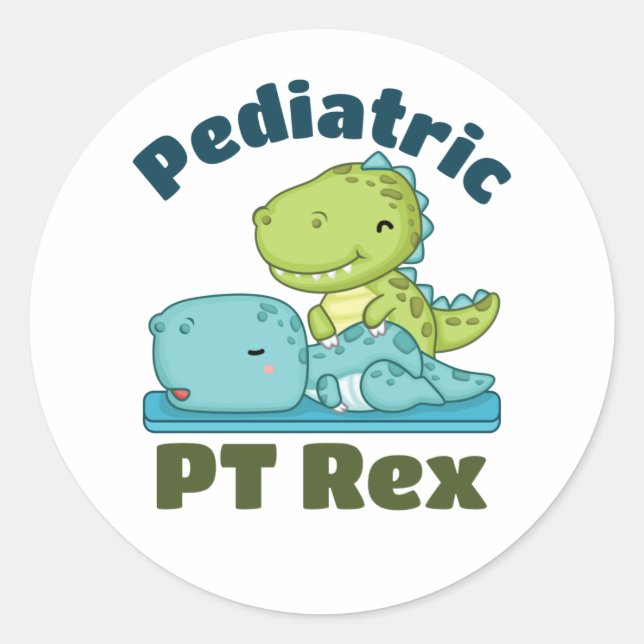 Pegatina Redonda Tratamiento pediátrico Rex Terapia física (Anverso)