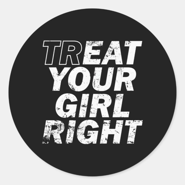 Pegatina Redonda Tratar El Día De Tu Padre Derecho (Anverso)