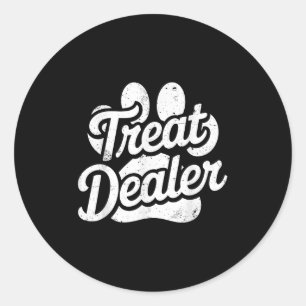 Pegatina Redonda Trate a los comerciantes Shirt Divertido Perro Due