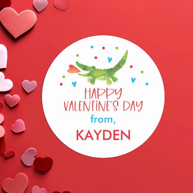 Pegatina Redonda Trato personalizado en la escuela de San Valentín (Subido por el creador)