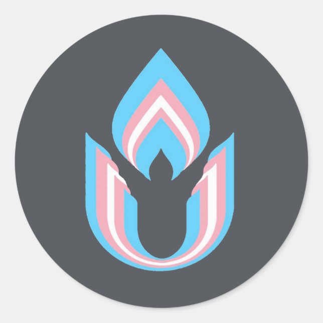 Pegatina Redonda Trato transgénero LGBTQ Cáliz unitario de universa (Anverso)