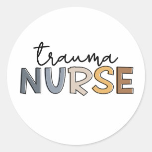 Pegatina Redonda Trauma Enfermería de trauma de enfermera