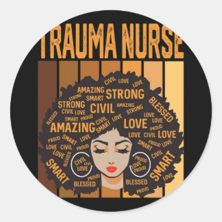 Pegatina Redonda Trauma Nurse Powerful Black History Month Black Pr