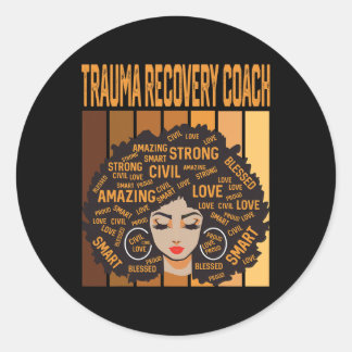 Pegatina Redonda Trauma Recovery Coach Powerful Black History Month