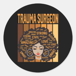 Pegatina Redonda Trauma Surgeon Powerful Black History Month Black 
