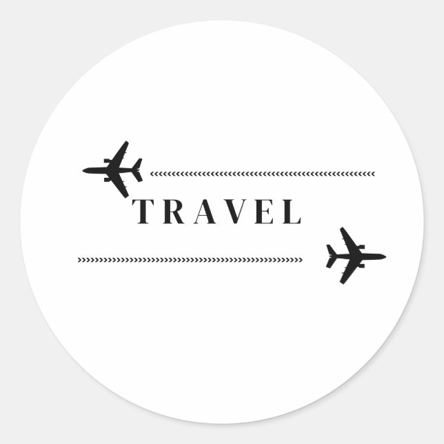Pegatina Redonda Travel airplane T-Shirt (Anverso)