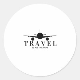 Pegatina Redonda Travel is my tharapy