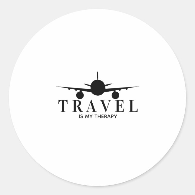Pegatina Redonda Travel is my tharapy (Anverso)