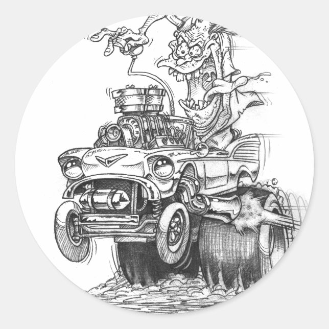 Pegatina Redonda travieso (Anverso)