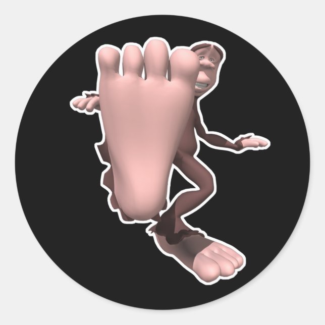 Pegatina Redonda travieso sasquatch (Anverso)