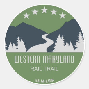 Pegatina Redonda Trayecto ferroviario de Maryland occidental