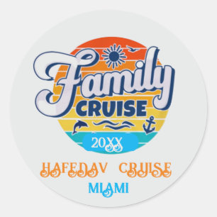 Pegatina Redonda Trayecto personalizado personalizado de la familia