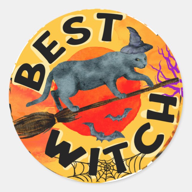 Pegatina Redonda Treak o Treak Scary Halloween Calabaza (Anverso)