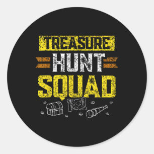 Pegatina Redonda Treasure Hunt Squad Hunter Tesoros Cazadores