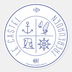 Pegatina Redonda Trébeurden Castel