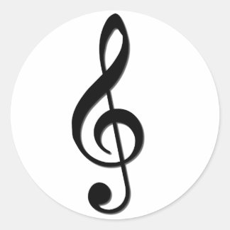 Pegatina Redonda Treble Clef