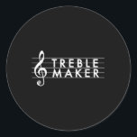 Pegatina Redonda Treble Maker Un divertido músico de profesores de<br><div class="desc">Treble Maker Un divertido músico de profesores de música</div>