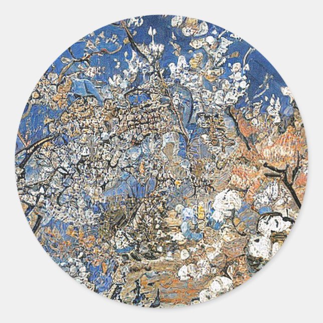 PEGATINA REDONDA TREE BLOSSOM (Anverso)