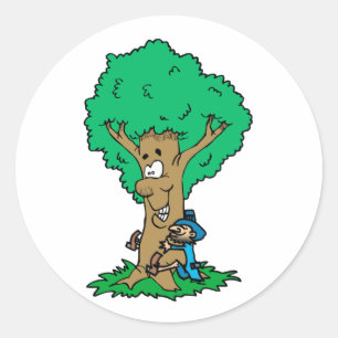 Pegatina Redonda Tree Hugger