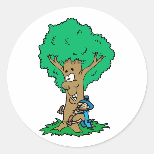 Pegatina Redonda Tree Hugger (Anverso)